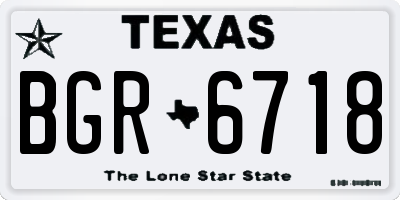 TX license plate BGR6718