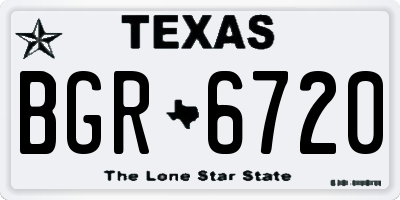 TX license plate BGR6720