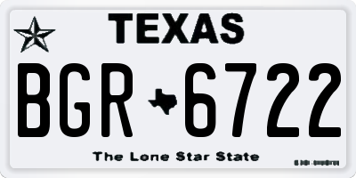 TX license plate BGR6722
