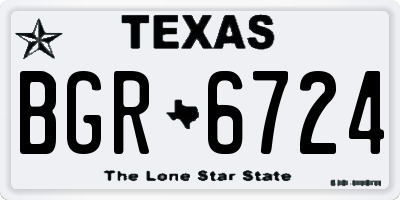 TX license plate BGR6724