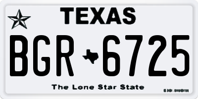 TX license plate BGR6725