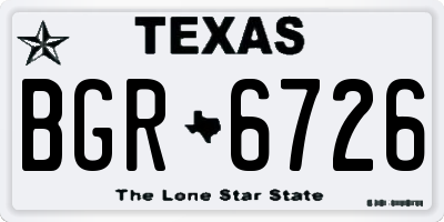 TX license plate BGR6726