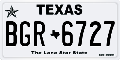 TX license plate BGR6727
