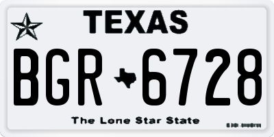 TX license plate BGR6728