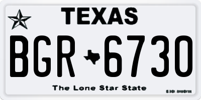 TX license plate BGR6730
