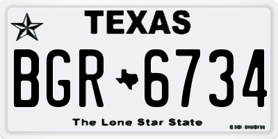TX license plate BGR6734