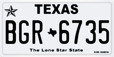 TX license plate BGR6735