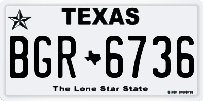 TX license plate BGR6736