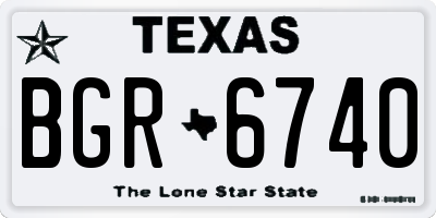 TX license plate BGR6740