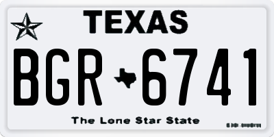 TX license plate BGR6741