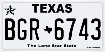 TX license plate BGR6743