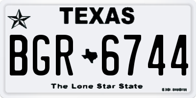 TX license plate BGR6744