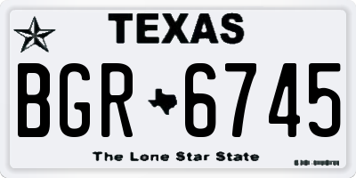 TX license plate BGR6745