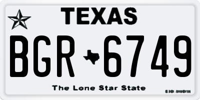 TX license plate BGR6749