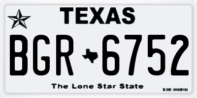 TX license plate BGR6752
