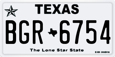 TX license plate BGR6754