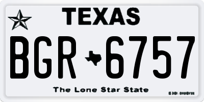 TX license plate BGR6757