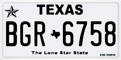TX license plate BGR6758