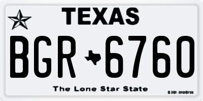 TX license plate BGR6760