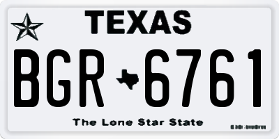 TX license plate BGR6761