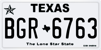 TX license plate BGR6763