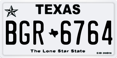 TX license plate BGR6764