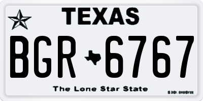 TX license plate BGR6767
