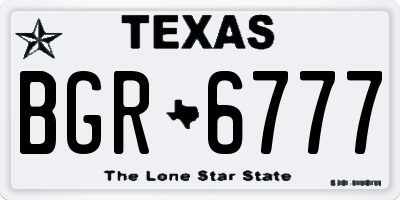 TX license plate BGR6777
