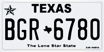 TX license plate BGR6780