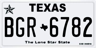 TX license plate BGR6782