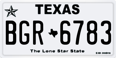 TX license plate BGR6783