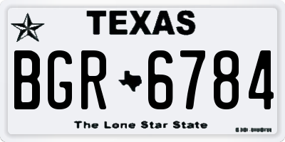 TX license plate BGR6784