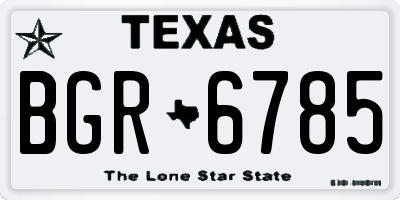 TX license plate BGR6785