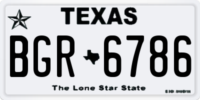TX license plate BGR6786