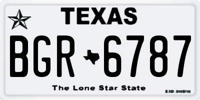 TX license plate BGR6787