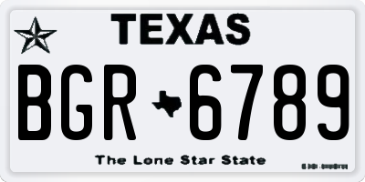 TX license plate BGR6789