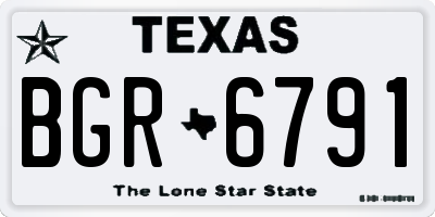 TX license plate BGR6791