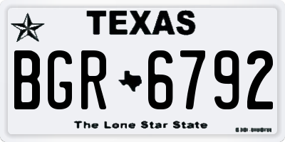 TX license plate BGR6792