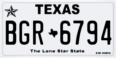 TX license plate BGR6794