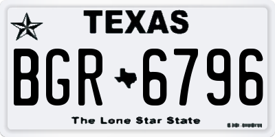 TX license plate BGR6796