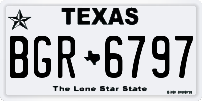 TX license plate BGR6797