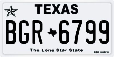 TX license plate BGR6799