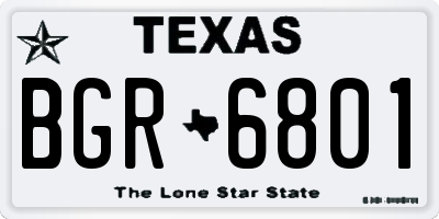 TX license plate BGR6801