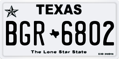 TX license plate BGR6802