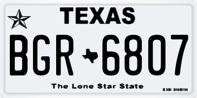 TX license plate BGR6807