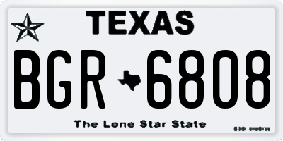 TX license plate BGR6808