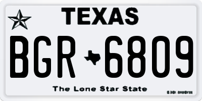 TX license plate BGR6809