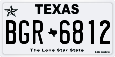 TX license plate BGR6812