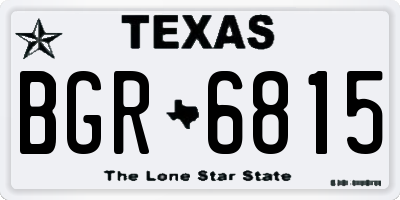 TX license plate BGR6815