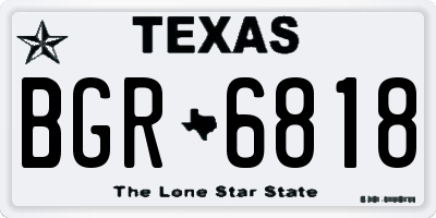 TX license plate BGR6818